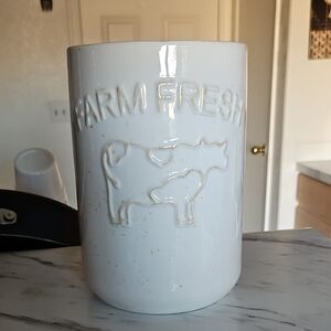 Rustic Farmhouse White Ceramic Jug